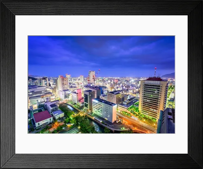 Framed Print : Shizuoka City, Japan downtown skyline Framed Print : Shizuoka City, Japan downtown skyline