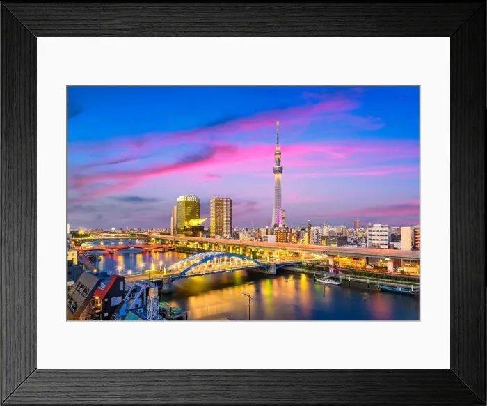 Framed Print : Tokyo, Japan skyline on the Sumida River Framed Print : Tokyo, Japan skyline on the Sumida River