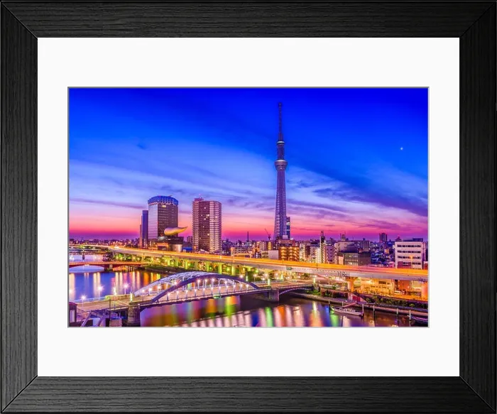Framed Print : Tokyo, Japan skyline on the Sumida River Framed Print : Tokyo, Japan skyline on the Sumida River