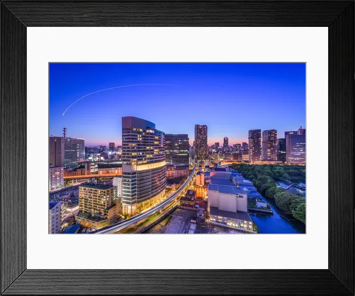 Framed Print : Tokyo, Japan cityscape in Shiodome Framed Print : Tokyo, Japan cityscape in Shiodome