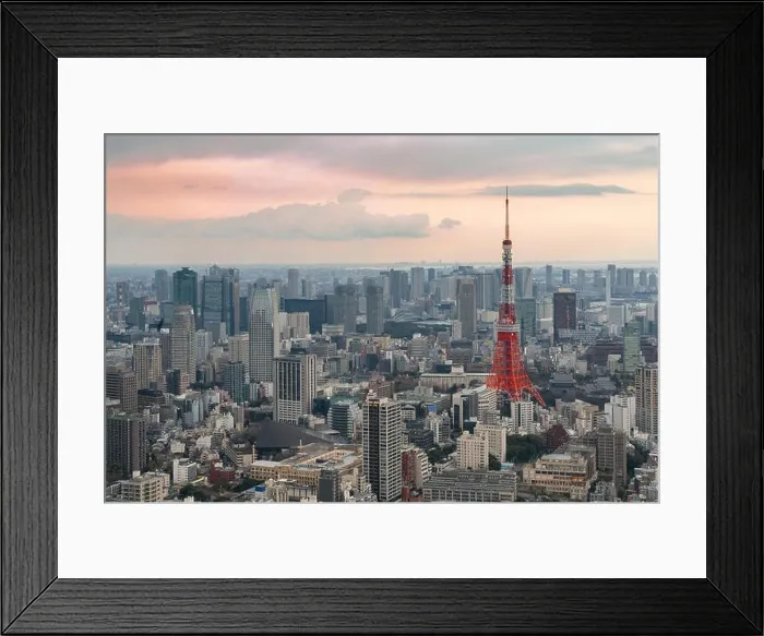 Framed Print : Tokyo city view with Tokyo Tower at night in Japan Framed Print : Tokyo city view with Tokyo Tower at night in Japan