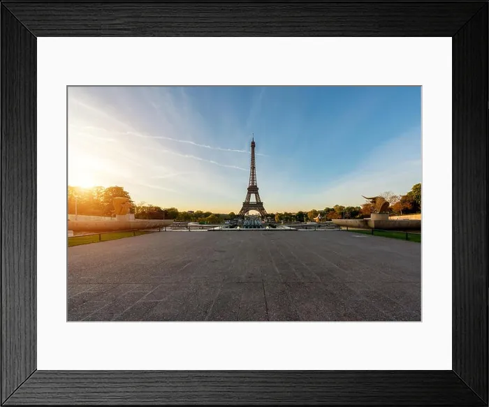 Framed Print : Sunrise in Eiffel Tower in Paris, France. Eiffel Tower is famous place in Paris, France Framed Print : Sunrise in Eiffel Tower in Paris, France. Eiffel Tower is famous place in Paris, France