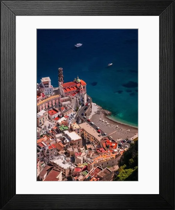 Framed Print : Atrani, Amalfi Coast, Italy. Aerial cityscape image of famous city Atrani located on Amalfi Coast, Italy at sunny summer day Framed Print : Atrani, Amalfi Coast, Italy. Aerial cityscape image of famous city Atrani located on Amalfi Coast, Italy at sunny summer day