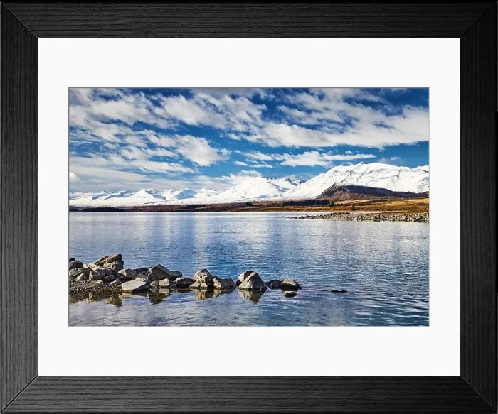 Framed Print : Mountain landscape, Lake Tekapo, New Zealand Framed Print : Mountain landscape, Lake Tekapo, New Zealand