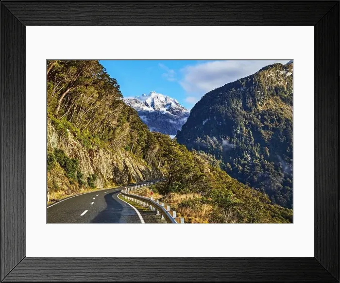 Framed Print : Mountain landscape of Fiordland National park in New Zealand Framed Print : Mountain landscape of Fiordland National park in New Zealand