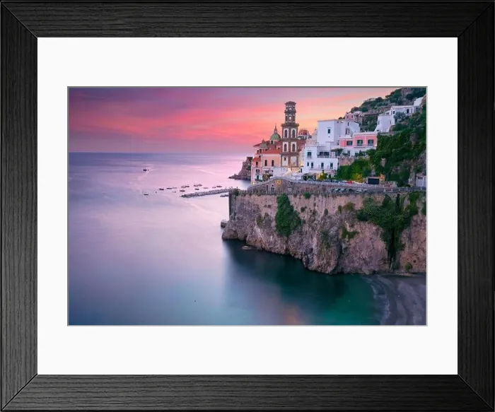 Framed Print : Atrani, Amalfi Coast, Italy. Aerial cityscape image of famous city Atrani located on Amalfi Coast, Italy at sunset Framed Print : Atrani, Amalfi Coast, Italy. Aerial cityscape image of famous city Atrani located on Amalfi Coast, Italy at sunset