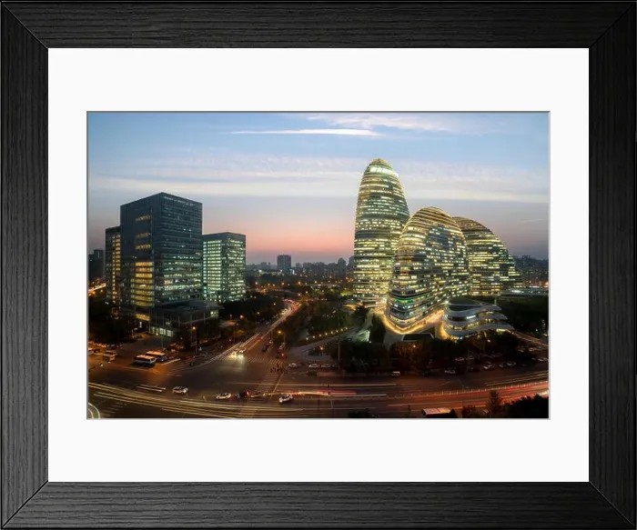 Framed Print : WangJing Soho business district at night in Beijing, China Framed Print : WangJing Soho business district at night in Beijing, China