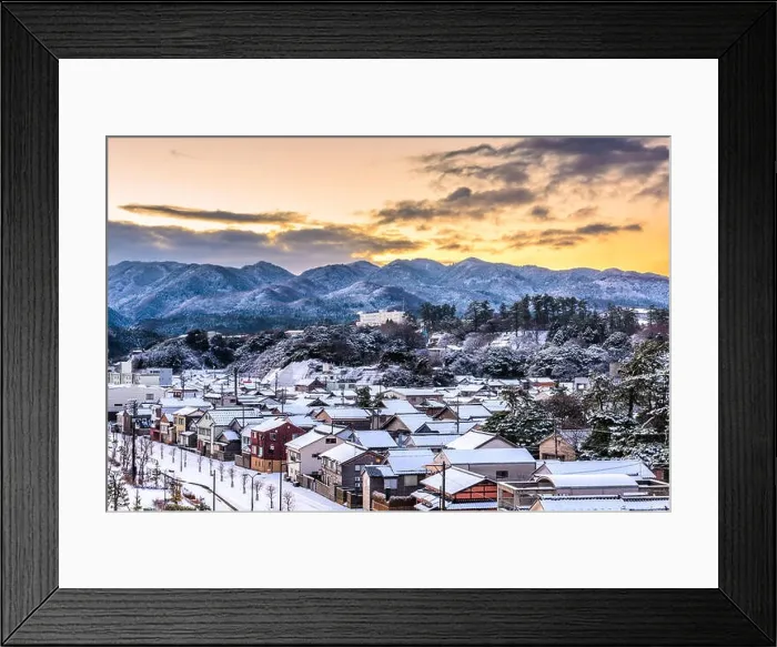 Framed Print : Wajima, Ishikawa, Japan town skyline Framed Print : Wajima, Ishikawa, Japan town skyline