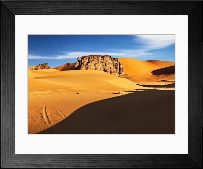 Framed Print : Sand dunes and rocks, Sahara Desert, Algeria Framed Print : Sand dunes and rocks, Sahara Desert, Algeria