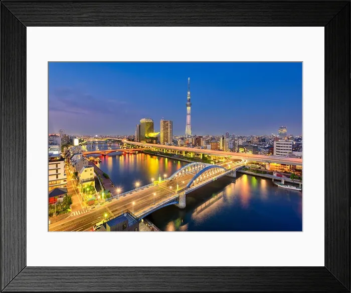 Framed Print : Tokyo, Japan skyline on the Sumida River Framed Print : Tokyo, Japan skyline on the Sumida River