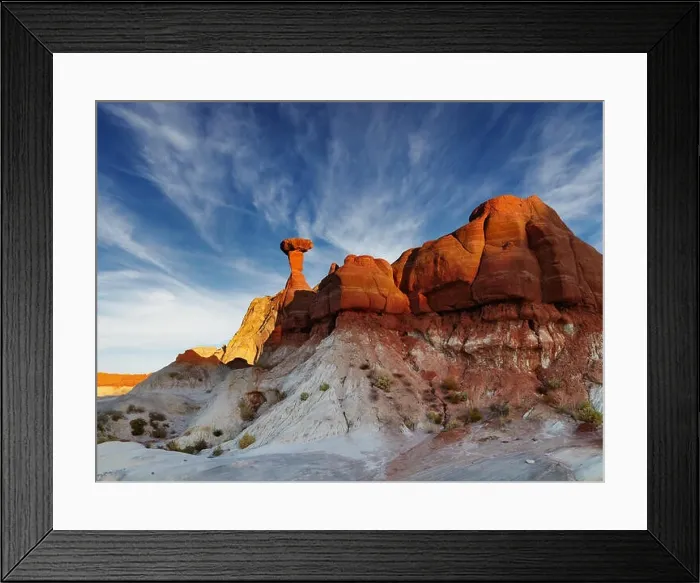 Framed Print : Toadstool Hoodoo amazing mushroom shaped rock in Utah desert, USA Framed Print : Toadstool Hoodoo amazing mushroom shaped rock in Utah desert, USA
