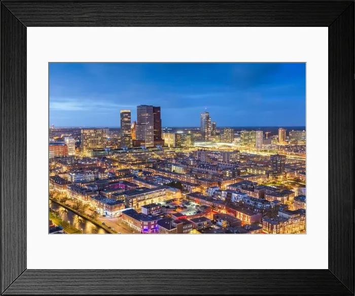 Framed Print : The Hague, Netherlands city centre skyline at twilight Framed Print : The Hague, Netherlands city centre skyline at twilight