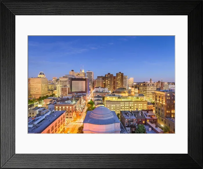 Framed Print : Baltimore, Maryland, USA downtown cityscape Framed Print : Baltimore, Maryland, USA downtown cityscape