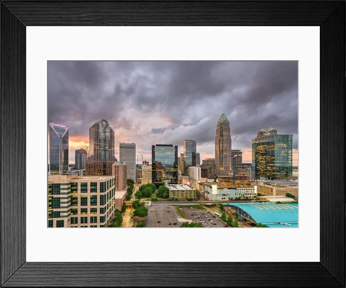 Framed Print : Charlotte, North Carolina, USA uptown cityscape at twilight Framed Print : Charlotte, North Carolina, USA uptown cityscape at twilight