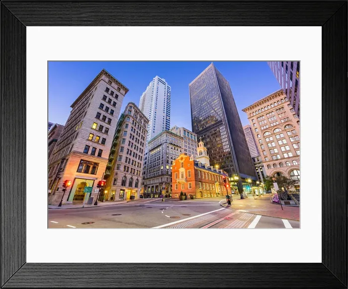 Framed Print : Boston, Massachusetts, USA Old State House and cityscape Framed Print : Boston, Massachusetts, USA Old State House and cityscape
