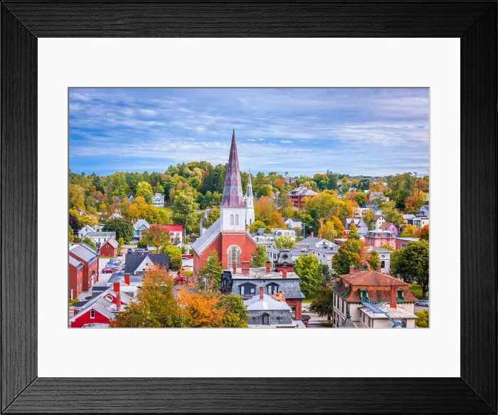 Framed Print : Montpelier, Vermont, USA town skyline Framed Print : Montpelier, Vermont, USA town skyline