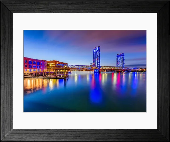 Framed Print : Portsmouth, New Hampshire, USA at Memorial Bridge on the Piscataqua River Framed Print : Portsmouth, New Hampshire, USA at Memorial Bridge on the Piscataqua River