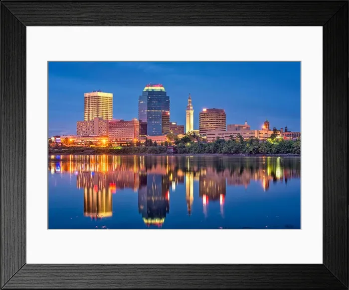 Framed Print : Springfield, Massachusetts, USA Skyline Framed Print : Springfield, Massachusetts, USA Skyline