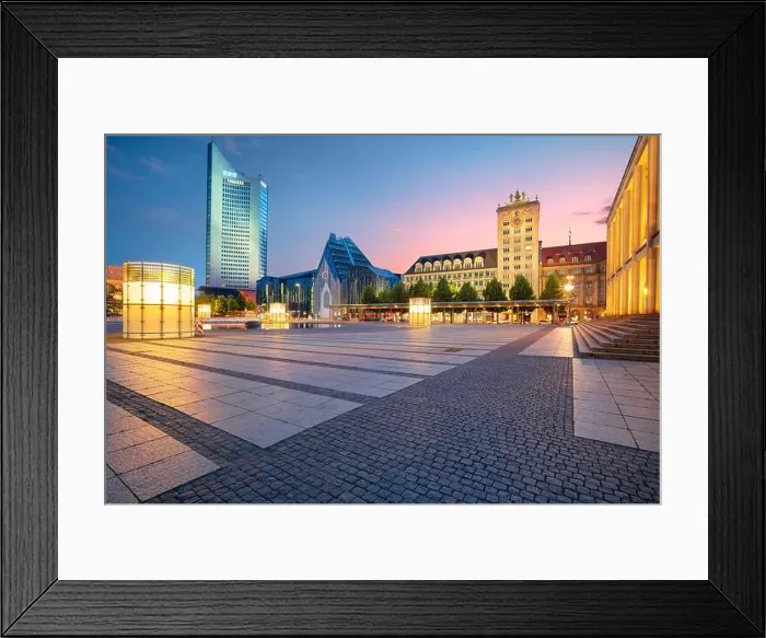 Framed Print : Leipzig, Germany. Cityscape image of Leipzig downtown during sunset