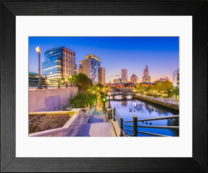 Framed Print : Providence, Rhode Island, USA park and skyline at dawn Framed Print : Providence, Rhode Island, USA park and skyline at dawn