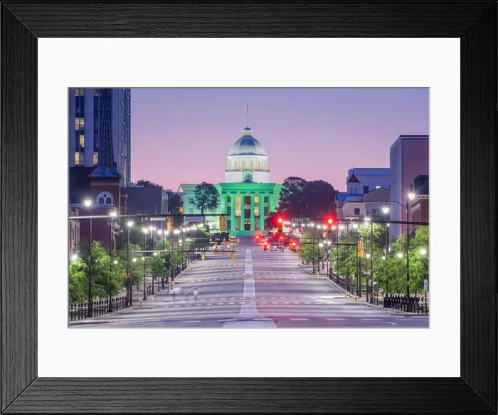 Framed Print : Montgomery, Alabama, USA with the State Capitol Framed Print : Montgomery, Alabama, USA with the State Capitol