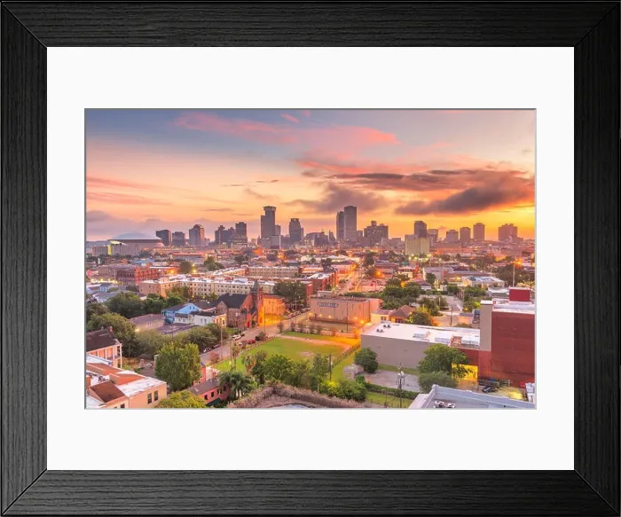 Framed Print : New Orleans, Louisiana, USA downtown city skyline at dawn Framed Print : New Orleans, Louisiana, USA downtown city skyline at dawn