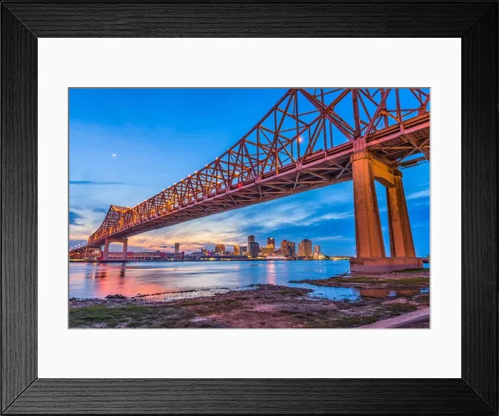 Framed Print : New Orleans, Louisiana, USA at Crescent City Connection Bridge over the Mississippi River Framed Print : New Orleans, Louisiana, USA at Crescent City Connection Bridge over the Mississippi River