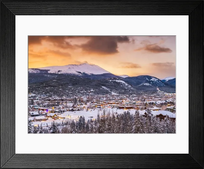 Framed Print : Breckenridge, Colorado, USA ski resort town skyline in winter at dawn Framed Print : Breckenridge, Colorado, USA ski resort town skyline in winter at dawn