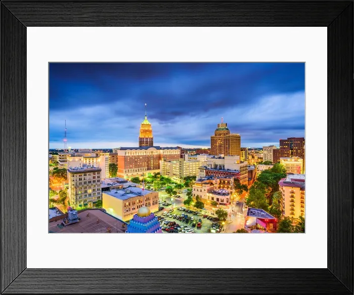 Framed Print : San Antonio, Texas, USA downtown city skyline Framed Print : San Antonio, Texas, USA downtown city skyline