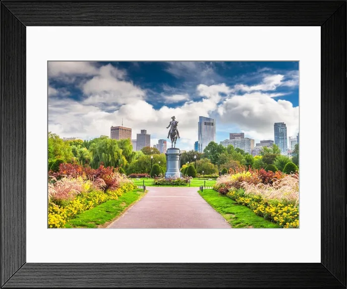 Framed Print : George Washington Monument at Public Garden in Boston, Massachusetts Framed Print : George Washington Monument at Public Garden in Boston, Massachusetts