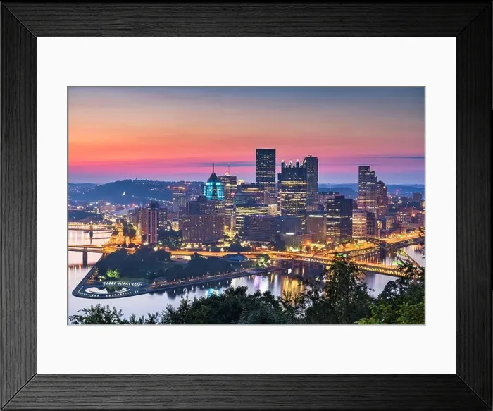 Framed Print : Pittsburgh, Pennsylvania, USA Downtown Cityscape at the Point Framed Print : Pittsburgh, Pennsylvania, USA Downtown Cityscape at the Point