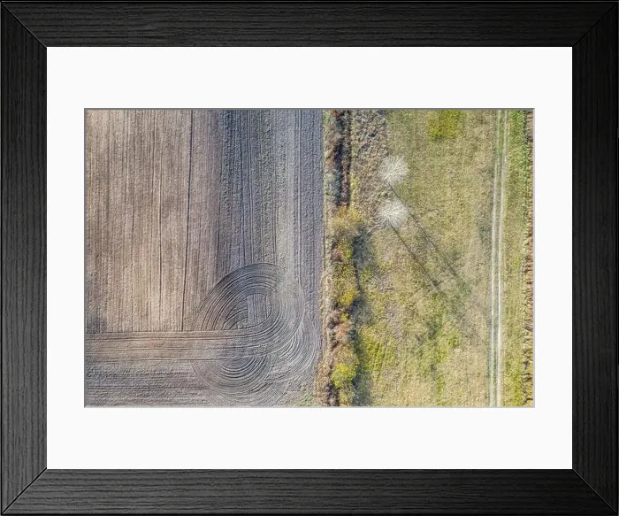 Framed Print : Dry autumn landscape, aerial view of field and forest, artistic landscape. Aerial view from above of the field in autumn. Field texture in autumn Framed Print : Dry autumn landscape, aerial view of field and forest, artistic landscape. Aerial view from above of the field in autumn. Field texture in autumn
