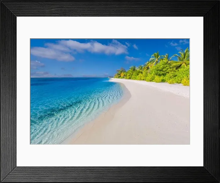 Framed Print : Best tropical beach landscape. Fantastic summer coast, vacation destination, palm trees, white sand, sunny sky. Freedom travel, amazing sea lagoon Framed Print : Best tropical beach landscape. Fantastic summer coast, vacation destination, palm trees, white sand, sunny sky. Freedom travel, amazing sea lagoon