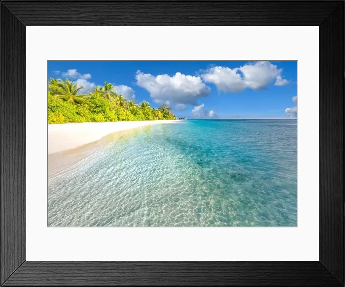 Framed Print : Best tropical beach landscape. Fantastic summer coast, vacation destination, palm trees, white sand, sunny sky. Freedom travel, amazing sea lagoon Framed Print : Best tropical beach landscape. Fantastic summer coast, vacation destination, palm trees, white sand, sunny sky. Freedom travel, amazing sea lagoon