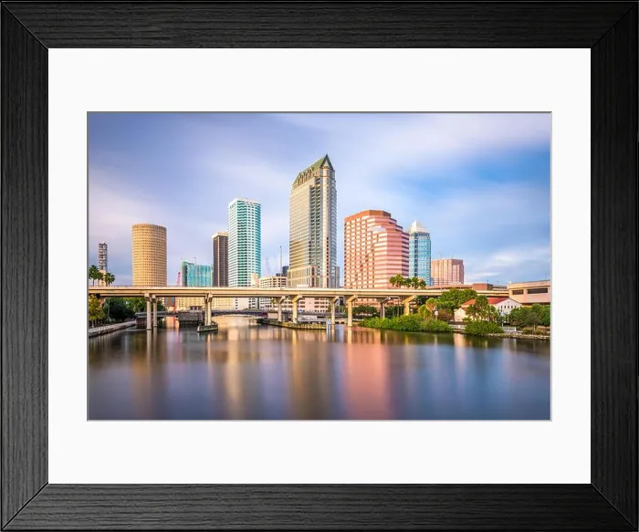 Framed Print : Tampa, Florida, USA downtown skyline on the Hillsborough River Framed Print : Tampa, Florida, USA downtown skyline on the Hillsborough River