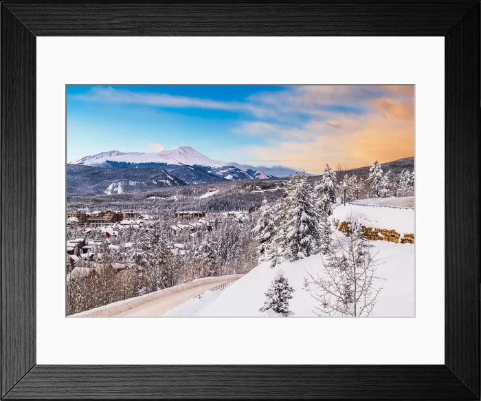 Framed Print : Breckenridge, Colorado, USA town skyline in winter at dawn Framed Print : Breckenridge, Colorado, USA town skyline in winter at dawn