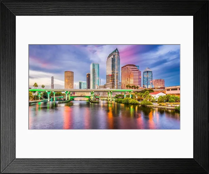 Framed Print : Tampa, Florida, USA downtown skyline on the Hillsborough River Framed Print : Tampa, Florida, USA downtown skyline on the Hillsborough River