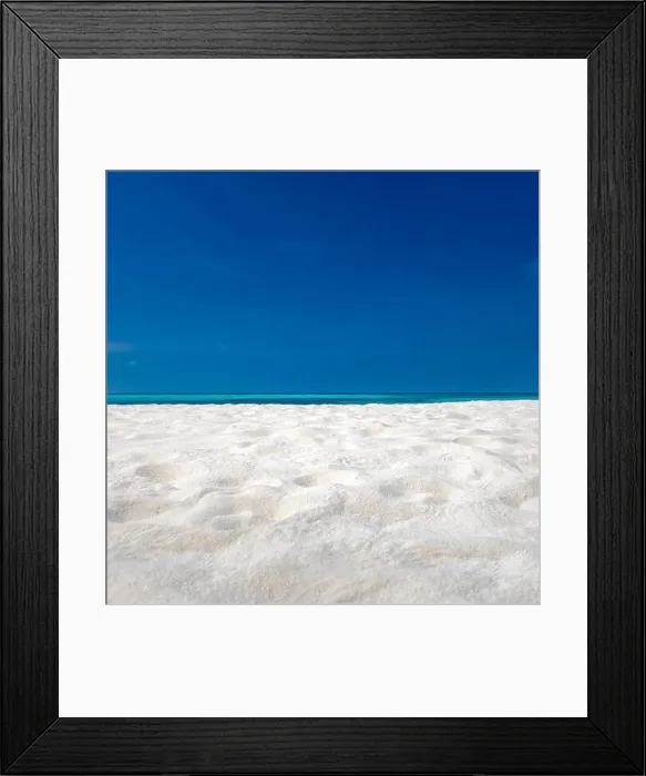 Framed Print : Perfect tranquil beach scene, soft sunlight and white sand and blue endless sea as tropical landscape. Sea sand sky concept. Summer travel vacation Framed Print : Perfect tranquil beach scene, soft sunlight and white sand and blue endless sea as tropical landscape. Sea sand sky concept. Summer travel vacation