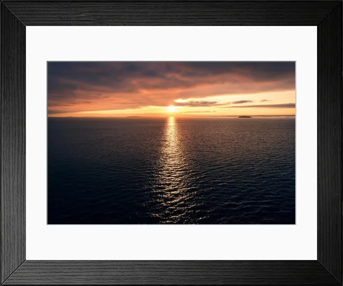 Framed Print : Scenic seascape with atmospheric sunset at evening in Gulf of Finland Framed Print : Scenic seascape with atmospheric sunset at evening in Gulf of Finland