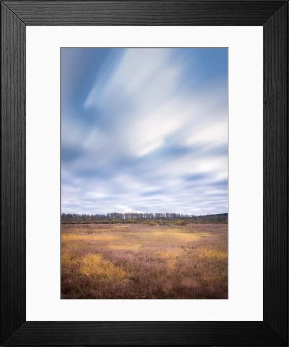 Framed Print : Windy landscape with moving clouds at autumn in Finland Framed Print : Windy landscape with moving clouds at autumn in Finland