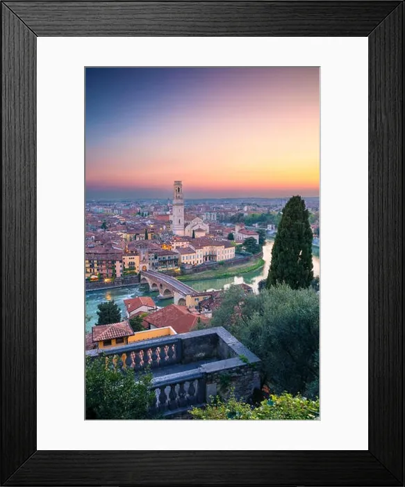 Framed Print : Verona, Italy. Cityscape image of Verona, Italy during sunset Framed Print : Verona, Italy. Cityscape image of Verona, Italy during sunset