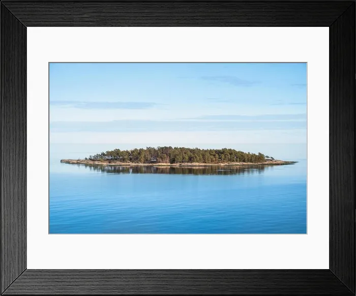 Framed Print : Beautiful sea landscape with island and nice evening light at summer day in archipelago Gulf of Finland