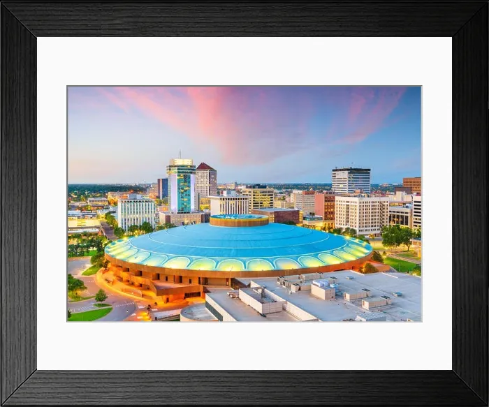 Framed Print : Wichita, Kansas, USA downtown city skyline at dusk Framed Print : Wichita, Kansas, USA downtown city skyline at dusk