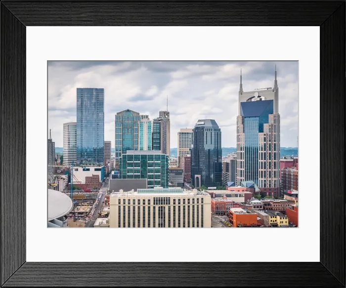 Framed Print : Nashville, Tennessee, USA downtown cityscape rooftop view in the afternoon Framed Print : Nashville, Tennessee, USA downtown cityscape rooftop view in the afternoon