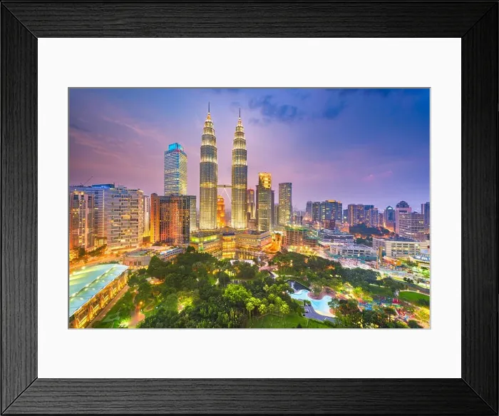 Framed Print : Kuala Lumpur, Malaysia park and skyline at dusk Framed Print : Kuala Lumpur, Malaysia park and skyline at dusk