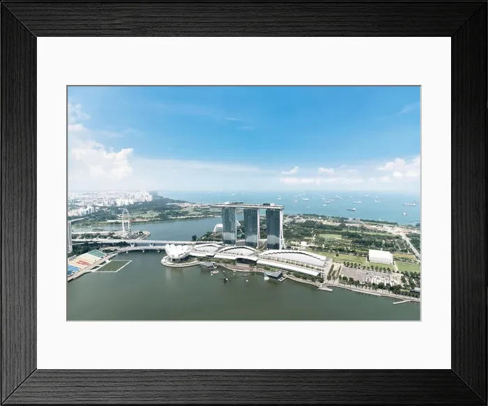 Framed Print : Aerial view of Singapore business district and city at afternoon in Singapore, Asia Framed Print : Aerial view of Singapore business district and city at afternoon in Singapore, Asia