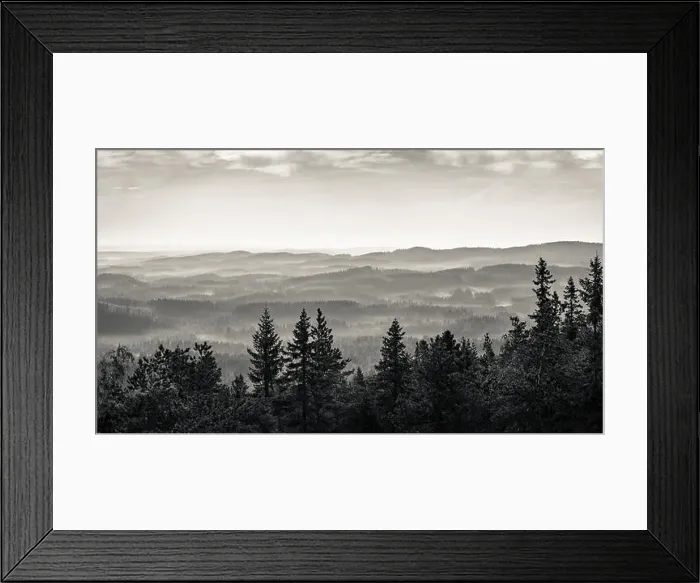 Framed Print : Scenic landscape at day time in Koli, national park. Black and white style Framed Print : Scenic landscape at day time in Koli, national park. Black and white style
