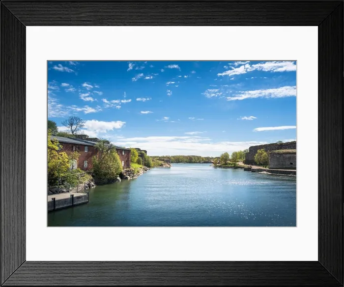 Framed Print : SUOMENLINNA, HELSINKI, FINLAND - MAY 26, 2017: Scenic summer view of Suomenlinna, Finland with sea and idyllic buildings at bright day Framed Print : SUOMENLINNA, HELSINKI, FINLAND - MAY 26, 2017: Scenic summer view of Suomenlinna, Finland with sea and idyllic buildings at bright day