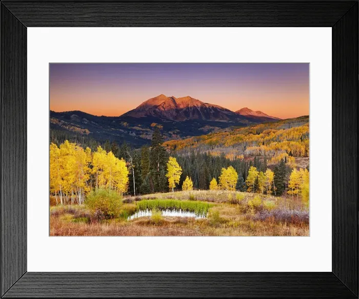 Framed Print : East Beckwith Mountain at sunrise near Kebler Pass in West Elk Mountains, Colorado, USA Framed Print : East Beckwith Mountain at sunrise near Kebler Pass in West Elk Mountains, Colorado, USA