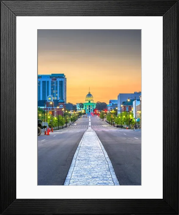 Framed Print : Montgomery, Alabama, USA with the State Capitol at dawn Framed Print : Montgomery, Alabama, USA with the State Capitol at dawn